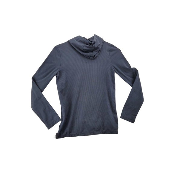 NIKE Dri Fit Shirt Unisex Kids Long Sleeve Hooded High Neck Pullover Black Med. - Picture 6 of 7